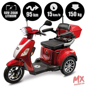 Rolektro E-Trike 15 V.3 Lithium, Rot